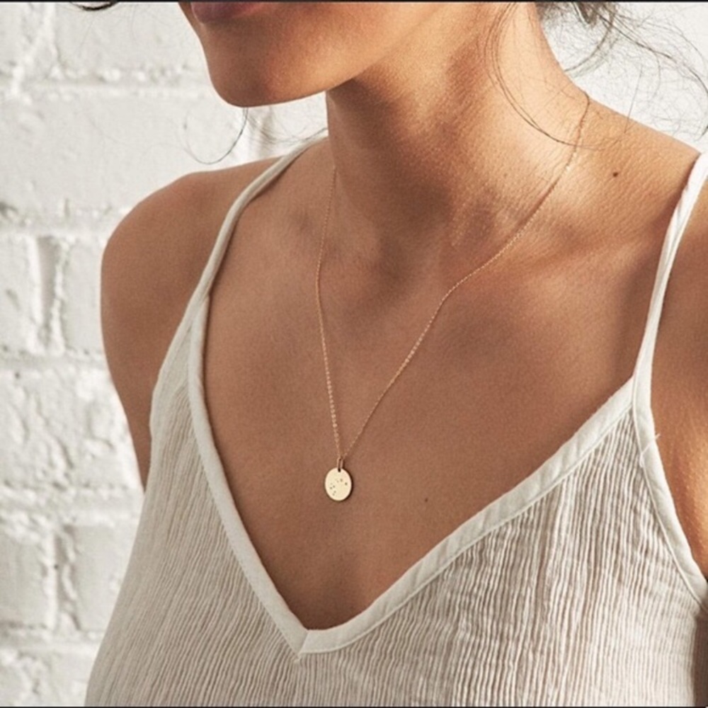 Zodiac Constellation Star Birth Charm Necklace - Picture 3 of 15